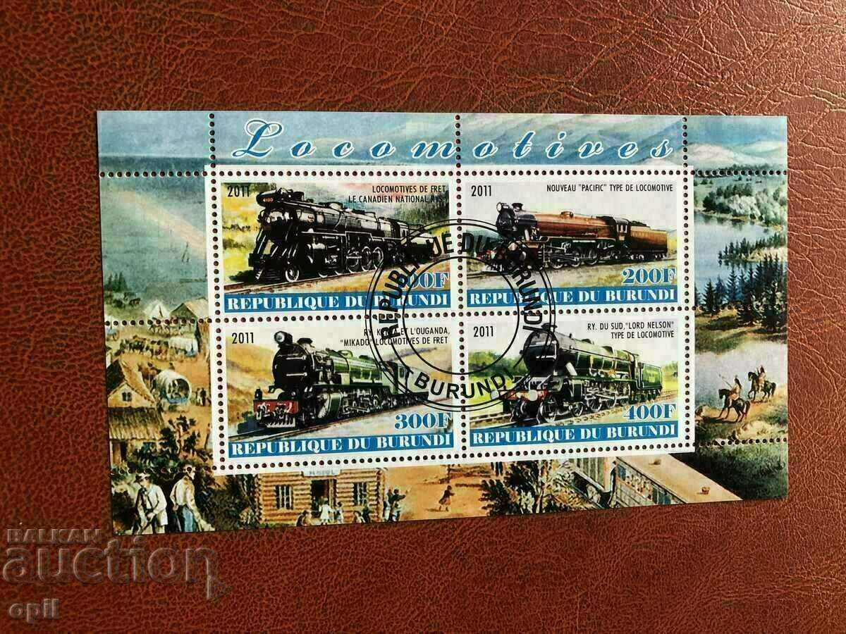 Locomotive de bloc ștampilat 2011 Burundi Locomotive de bloc ștampilat 2011 Burundi