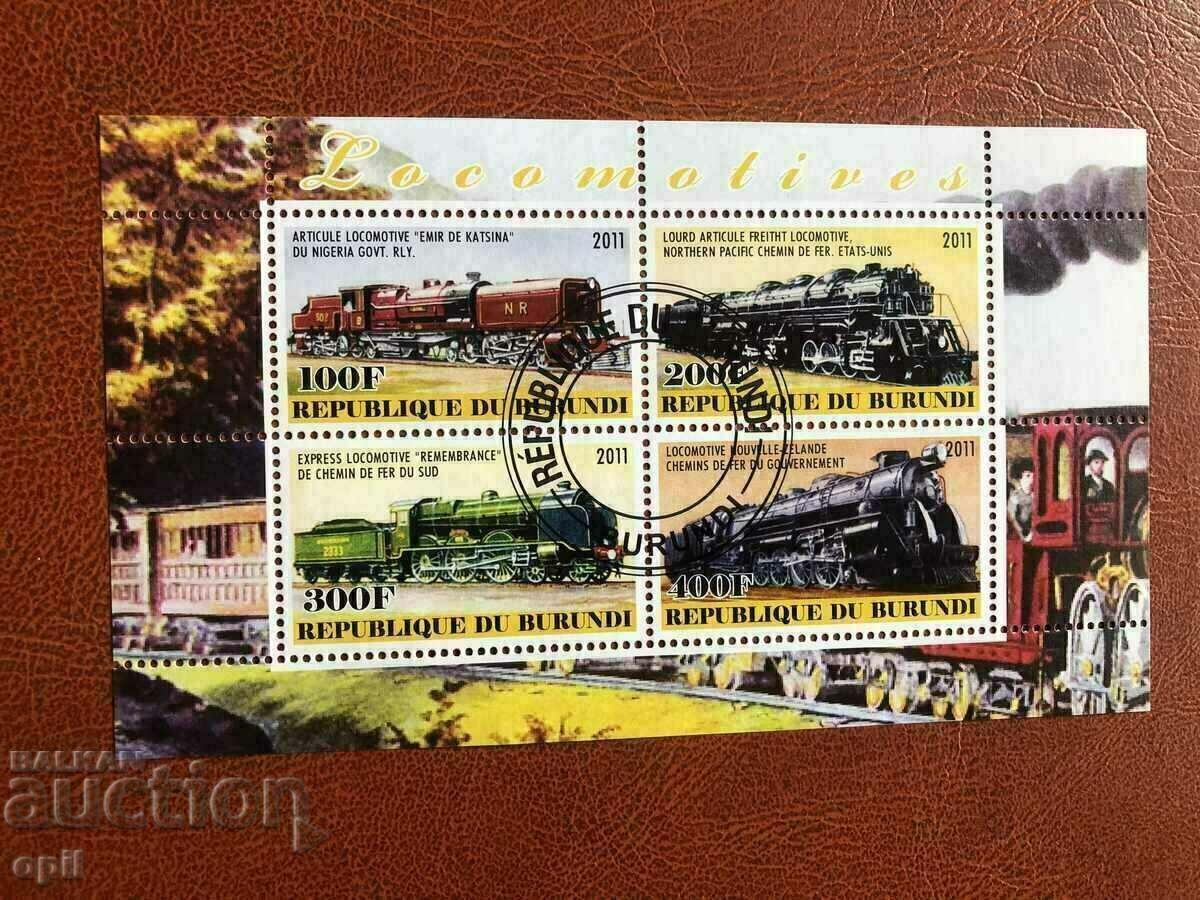 Locomotive de bloc ștampilat 2011 Burundi Locomotive de bloc ștampilat 2011 Burundi