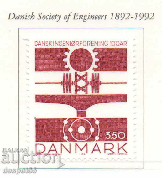 1992. Дания. 100 год. Датска асоциация на инженерите.