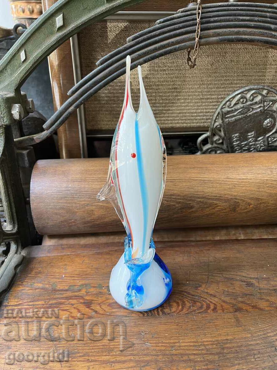 Collector glass fish vase. #4272