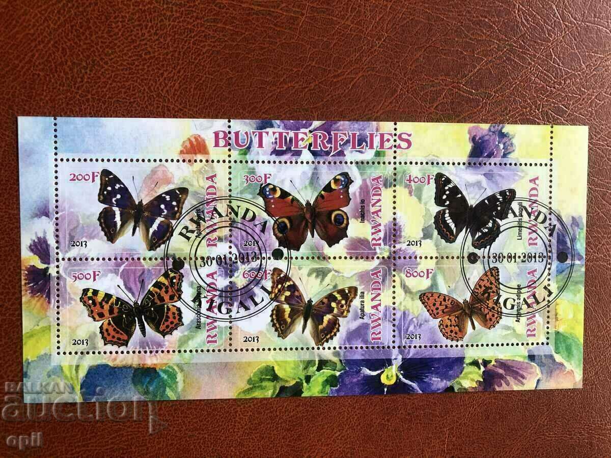 Stamped Block Butterflies 2013 Ρουάντα Stamped Block Butterflies 2013 Ρουάντα