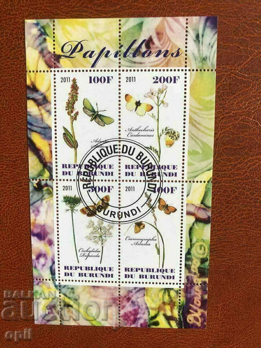 Stamped Block Butterflies 2011 Burundi Stamped Block Butterflies 2011 Burundi