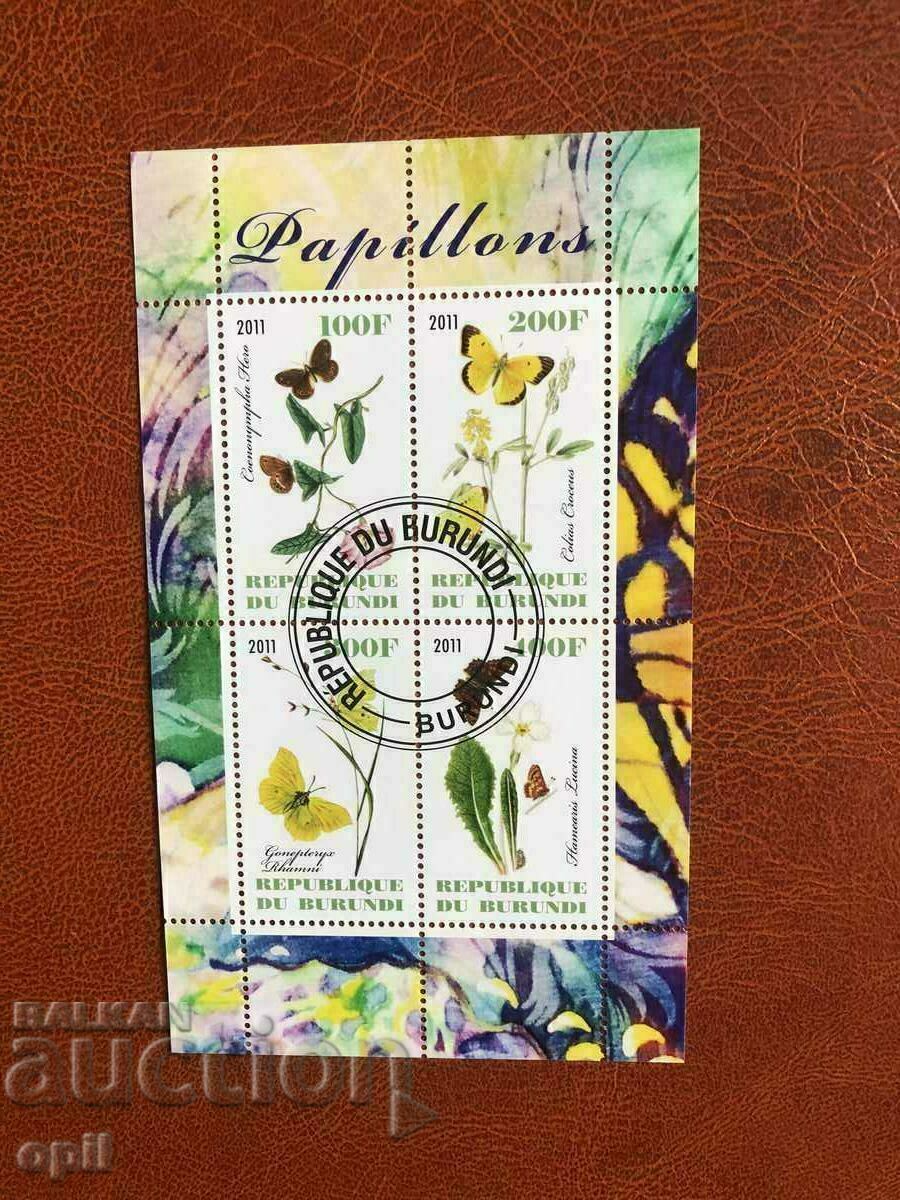Fluturi de bloc ștampilat 2011 Burundi Fluturi de bloc ștampilat 2011 Burundi