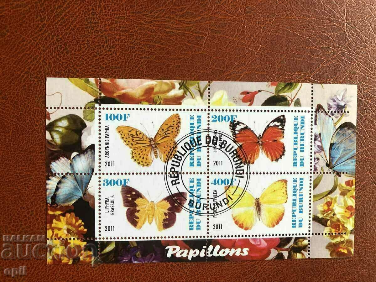 Stamped Block Butterflies 2011 Burundi Stamped Block Butterflies 2011 Burundi