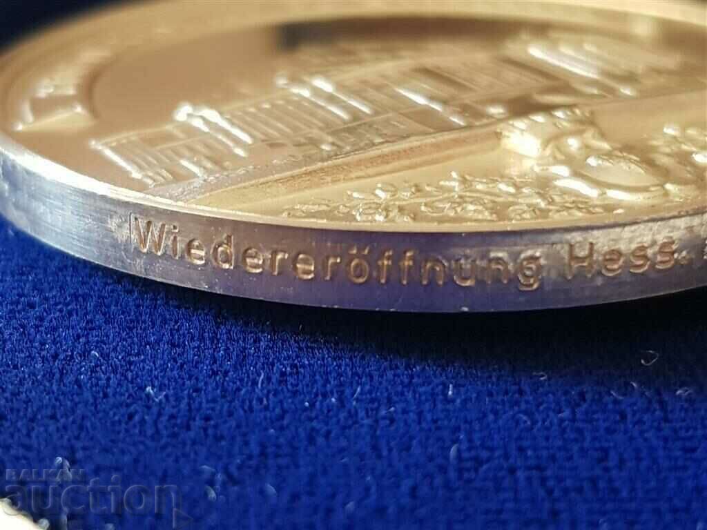 Γερμανικό ασημένιο νόμισμα Hess State Theatre στο Βισμπάντεν - 7