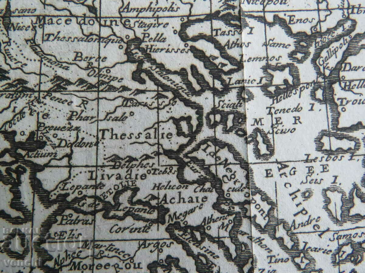 1744 - OLD MAP - GREECE = ORIGINAL + - 5 1744 - OLD MAP - GREECE = ORIGINAL + - 5