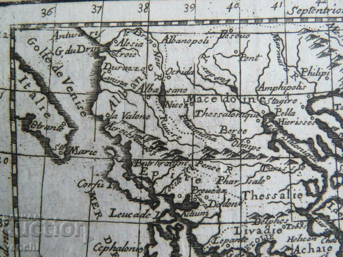 1744 - OLD MAP - GREECE = ORIGINAL + - 6 1744 - OLD MAP - GREECE = ORIGINAL + - 6