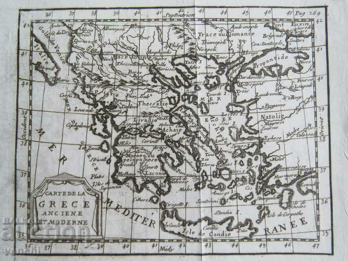 1744 - OLD MAP - GREECE = ORIGINAL +