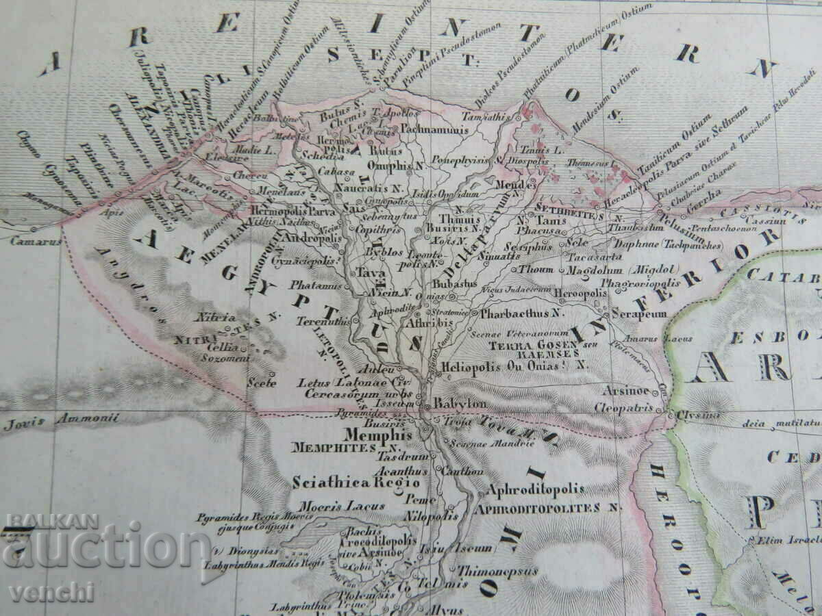Доставка на 1852 - СТАРА КАРТА - ЕГИПЕТ, АРАБИЯ = ОРИГИНАЛ +