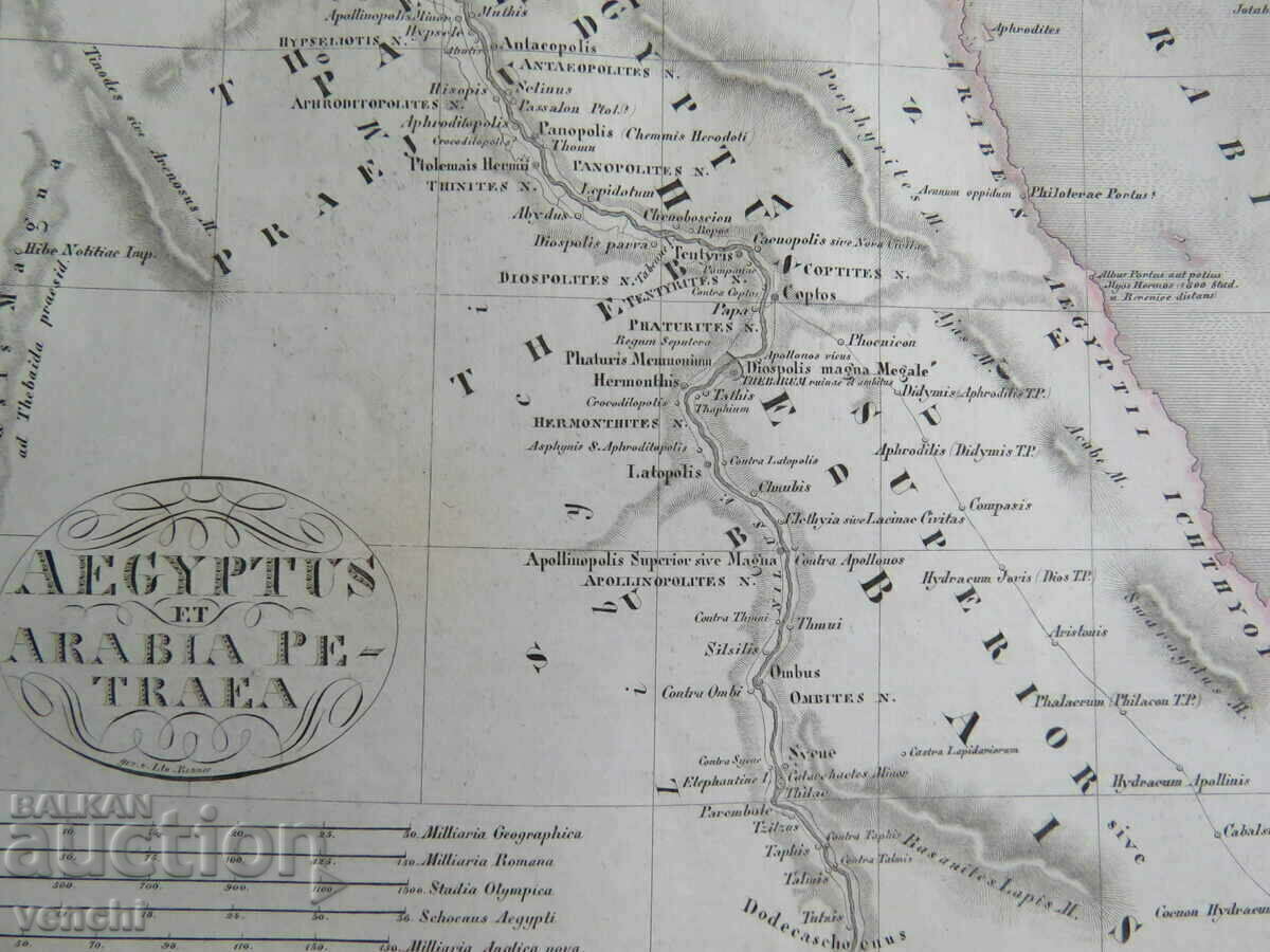 1852 - СТАРА КАРТА - ЕГИПЕТ, АРАБИЯ = ОРИГИНАЛ + - 5