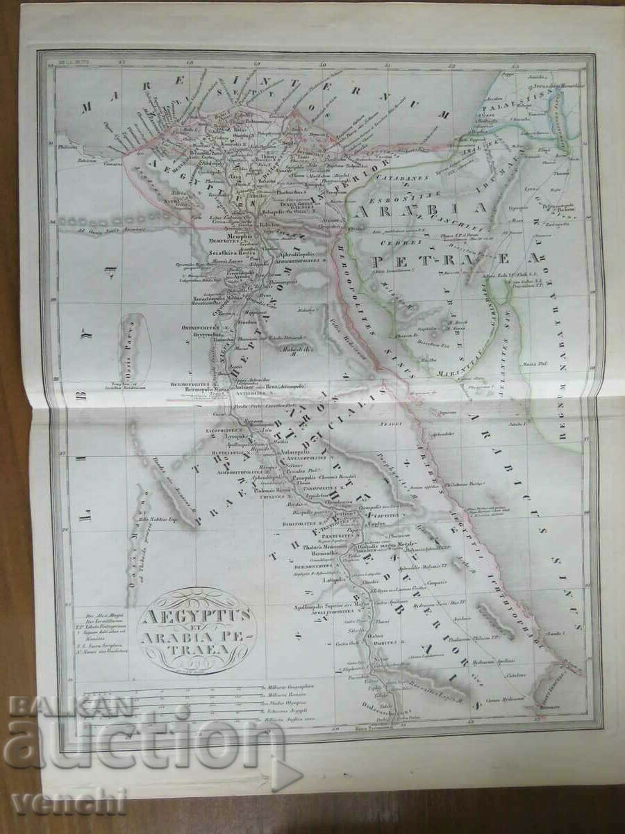 1852 - СТАРА КАРТА - ЕГИПЕТ, АРАБИЯ = ОРИГИНАЛ +