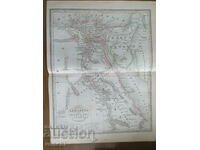 1852 - HARTA VECHE - EGIPTUL, ARABIA = ORIGINAL +
