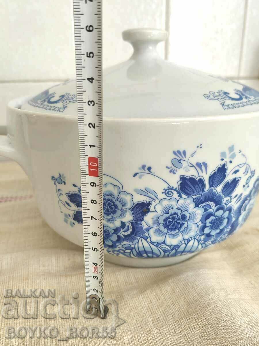 Exquisite Russian Social USSR Porcelain Soup Bowl 70s - 6 Exquisite Russian Social USSR Porcelain Soup Bowl 70s - 6