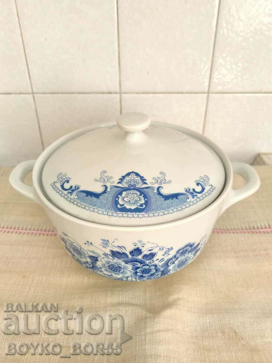 Exquisite Russian Social USSR Porcelain Soup Bowl 70s - 7 Exquisite Russian Social USSR Porcelain Soup Bowl 70s - 7