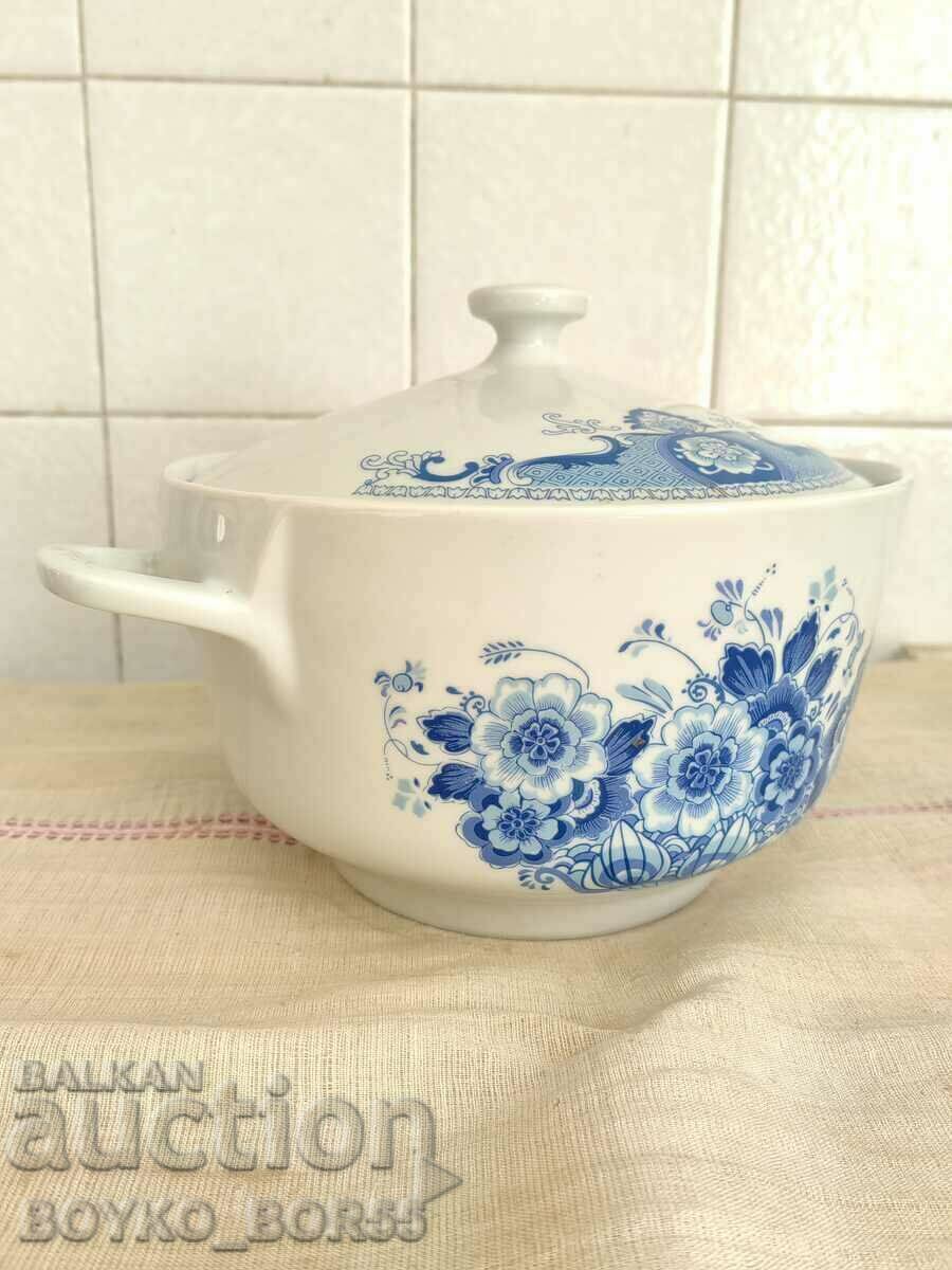 Exquisite Russian Social USSR Porcelain Soup Bowl 70s
