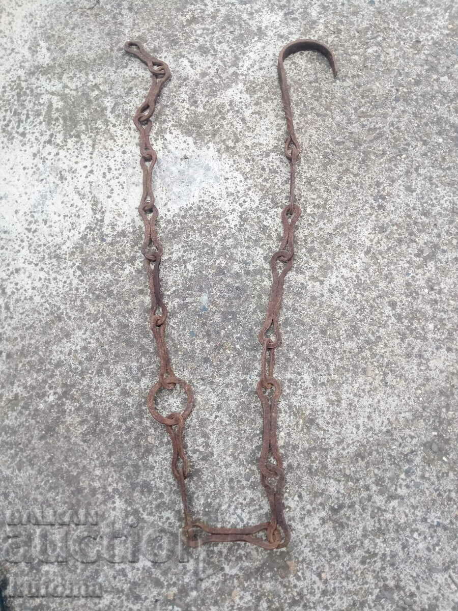 Old forged chain for hearth