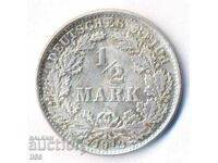 Германия - 1/2 марка 1919 - Мюнхен (D) - сребро