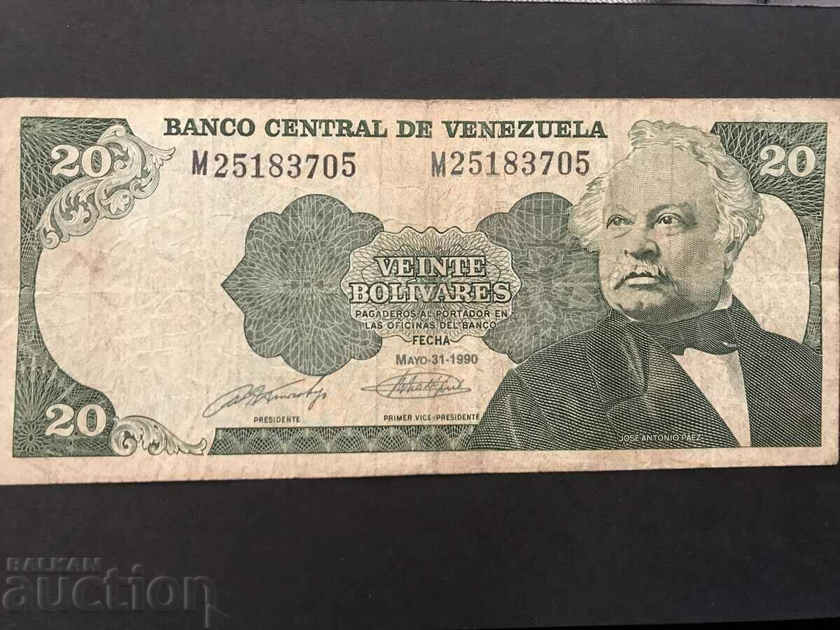 Venezuela 20 bolivari 1990