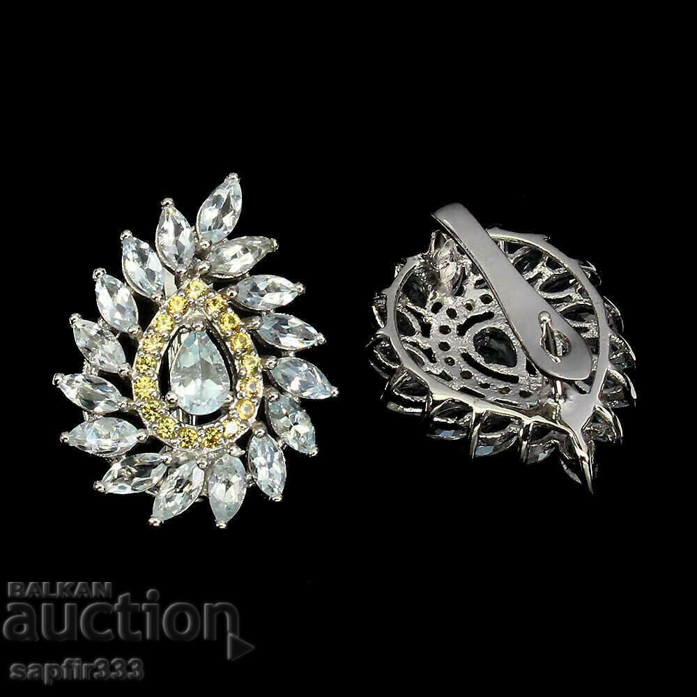 ROYAL LUXURY SILVER EARRINGS AQUAMARINES AND SAPPHIRES with price 528.00 BGN | € 269.96 ROYAL LUXURY SILVER EARRINGS AQUAMARINES AND SAPPHIRES with price 528.00 BGN | € 269.96