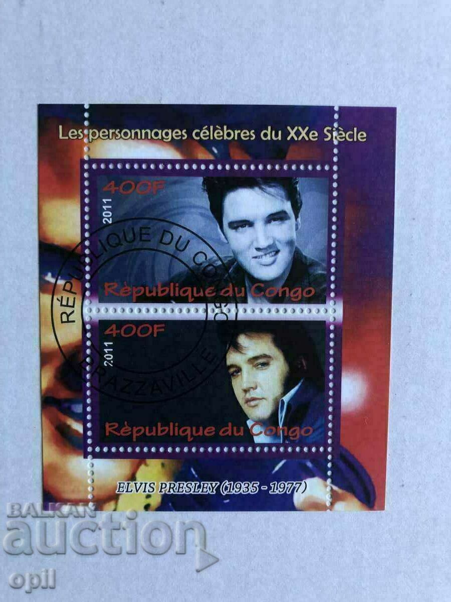 Stamped Block Elvis Presley 2011 Congo