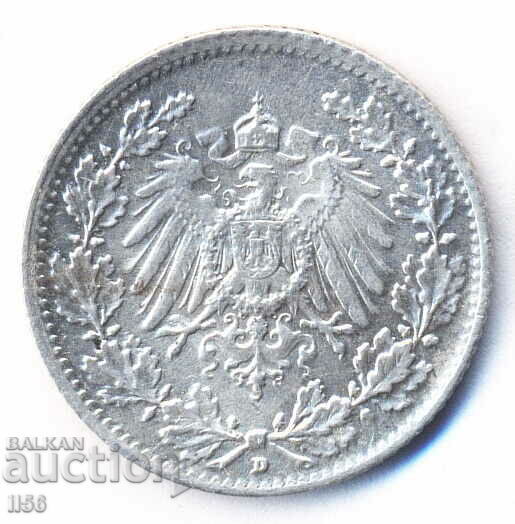 Germania - 1/2 Marc 1915 - Munchen (D) - Argint cu preț 22.00 BGN | € 11.25