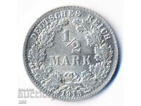 Germania - 1/2 Marc 1915 - Munchen (D) - Argint