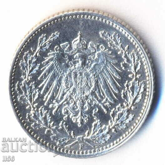 Germany - 1/2 Mark 1915 - Stuttgart (F) - Silver with price 15.00 BGN | € 7.67 Germany - 1/2 Mark 1915 - Stuttgart (F) - Silver with price 15.00 BGN | € 7.67