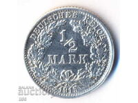 Germany - 1/2 Mark 1915 - Stuttgart (F) - Silver
