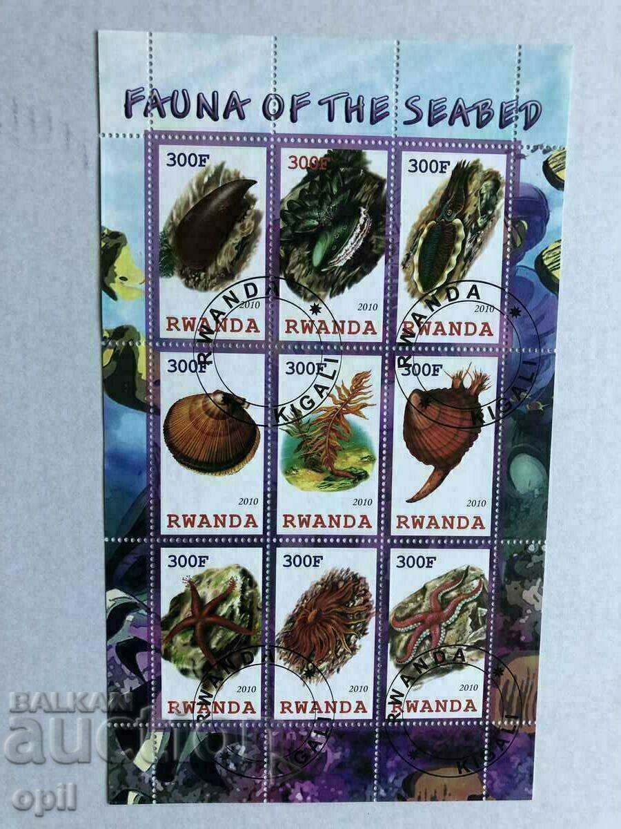 Stamped Block Marine Fauna 2010 Ρουάντα