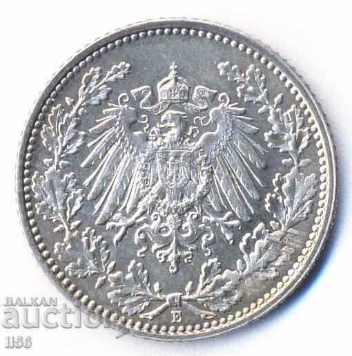 Germany - 1/2 Mark 1918 - Muldenhüten (E) - Silver with price 33.00 BGN | € 16.87 Germany - 1/2 Mark 1918 - Muldenhüten (E) - Silver with price 33.00 BGN | € 16.87