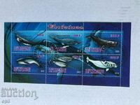 Stamped Block Whales 2013 Djibouti