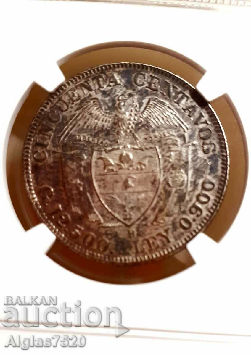 Delivery of 50 centavo/silver 0.900/ UNS det. Colombia Delivery of 50 centavo/silver 0.900/ UNS det. Colombia