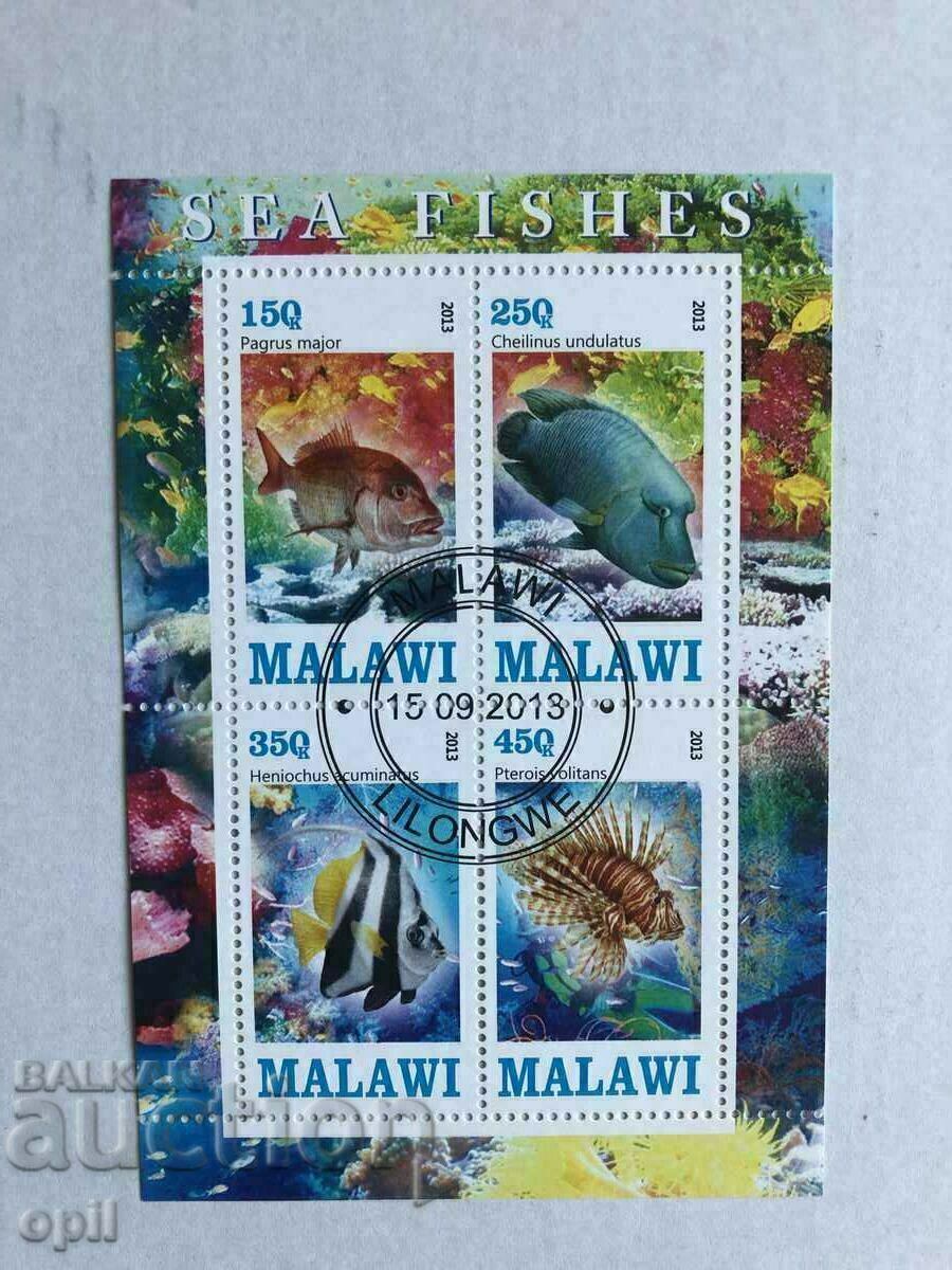 Stamped Block Fish 2013 Malawi