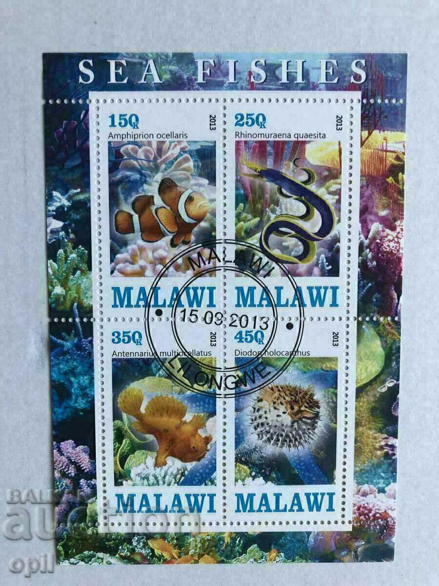 Stamped Block Fish 2013 Malawi