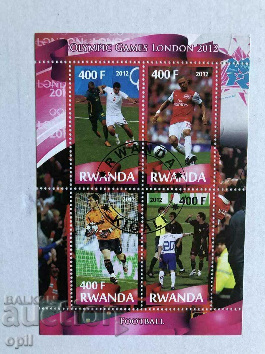 Stamped Block Olympic Games London 2012 Rwanda