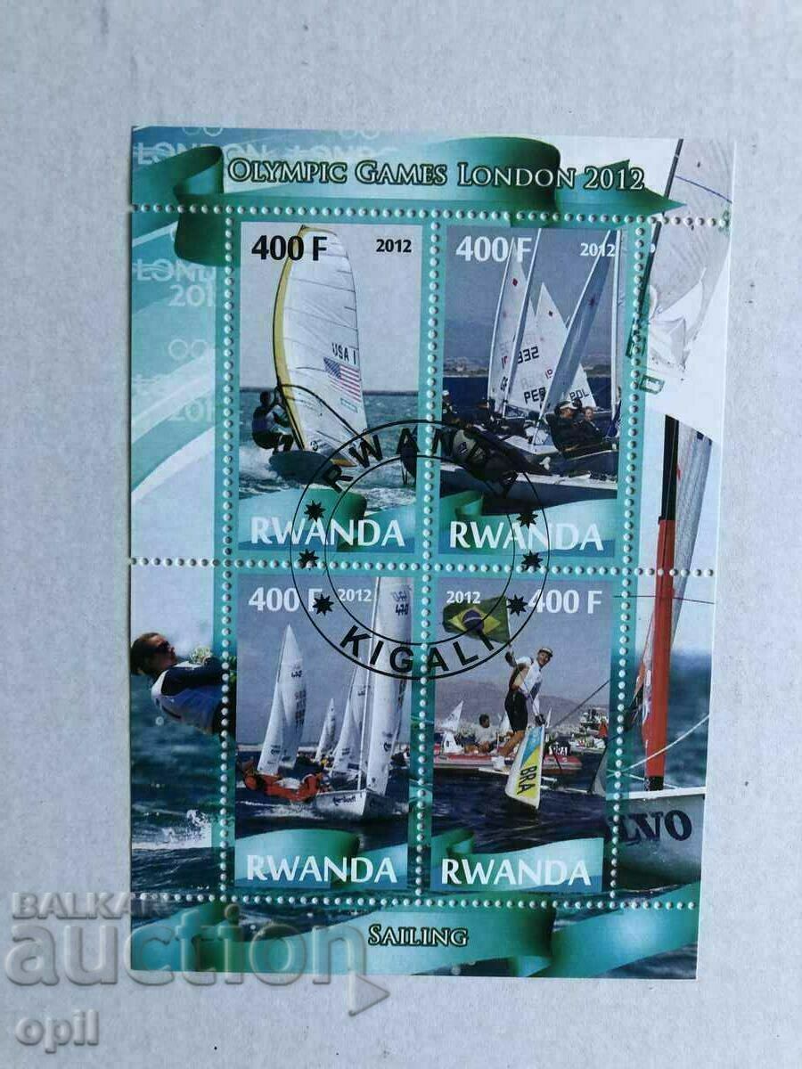 Stamped Block Olympic Games London 2012 Rwanda