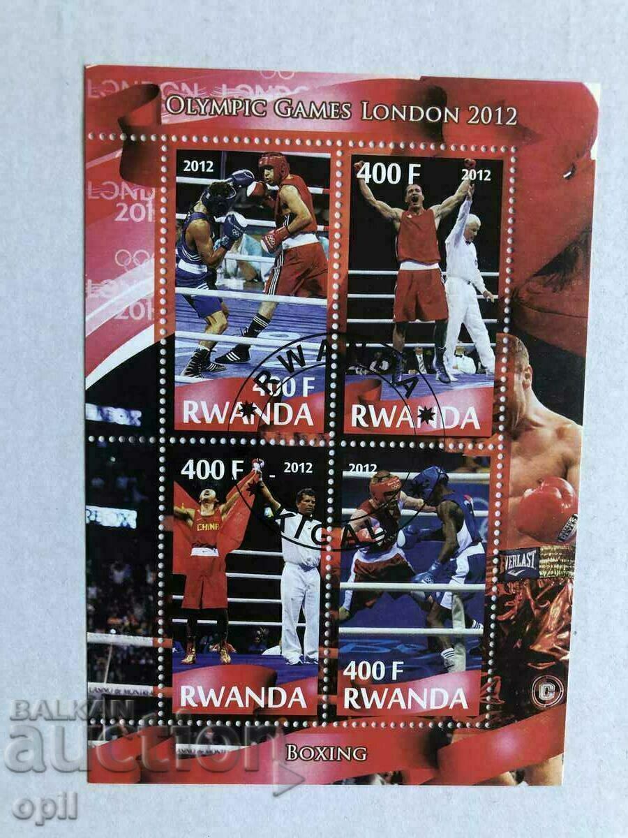 Bloc timbrat Jocurile Olimpice Londra 2012 Rwanda