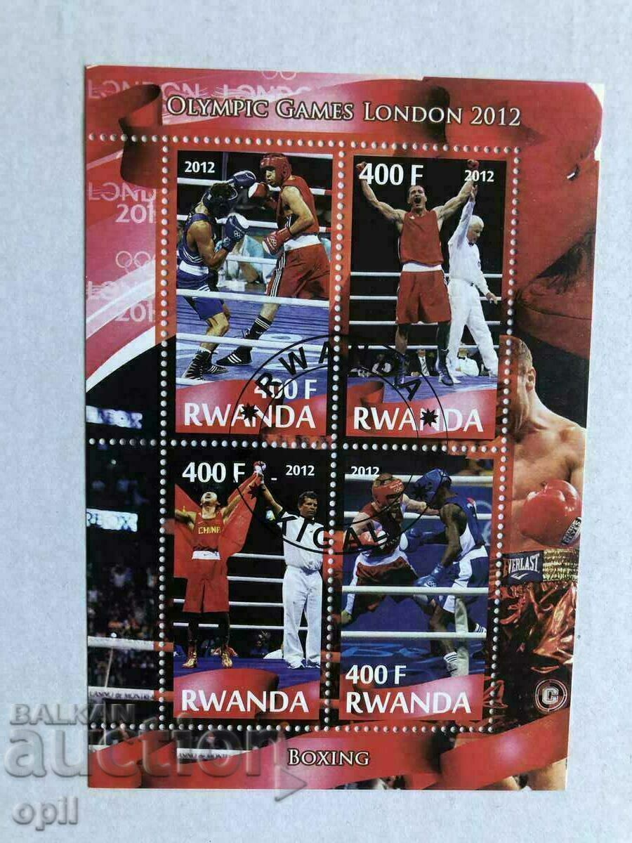 Stamped Block Olympic Games London 2012 Rwanda