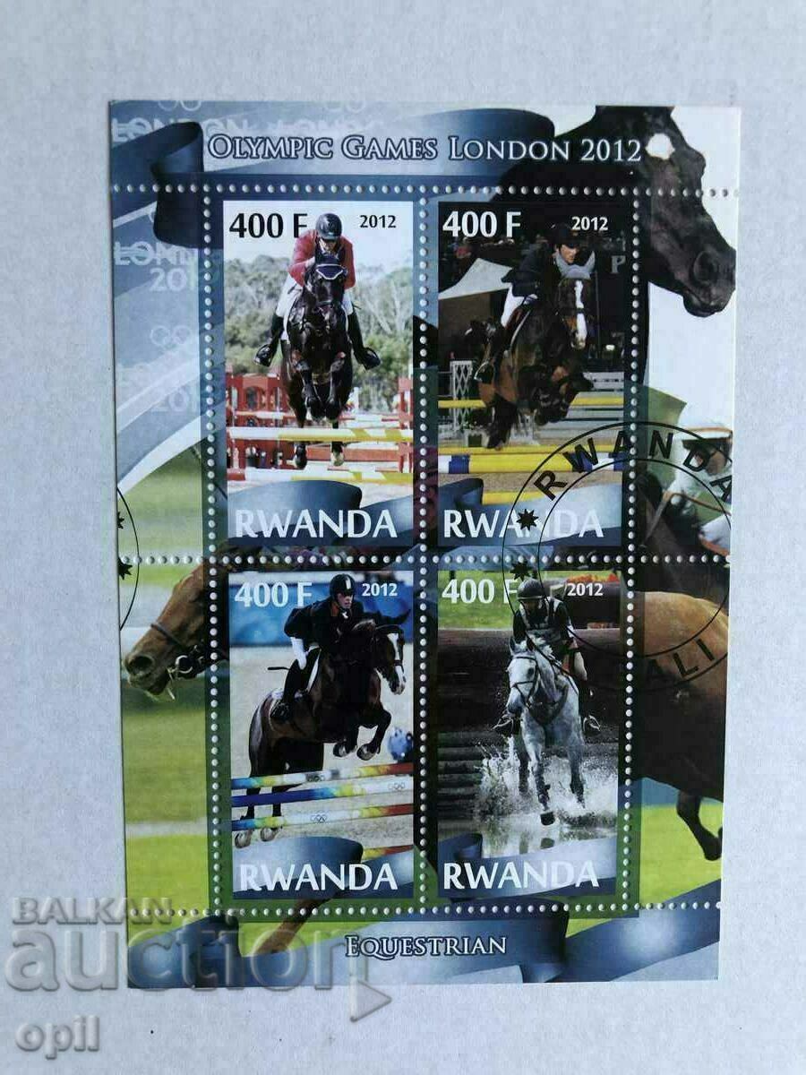 Stamped Block Olympic Games London 2012 Rwanda