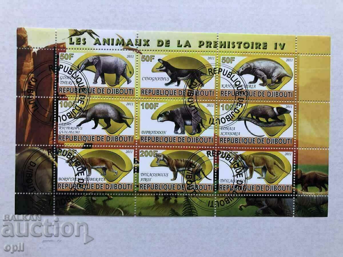 Stamped Block Prehistoric Animals 2011 Τζιμπουτί