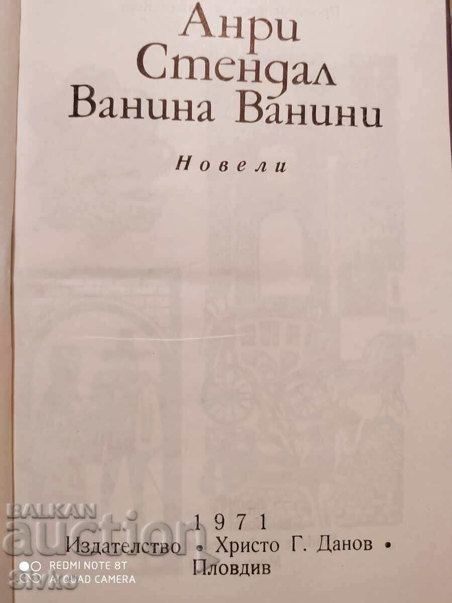 Delivery of Vanina Vanini, Henri Stendhal Delivery of Vanina Vanini, Henri Stendhal