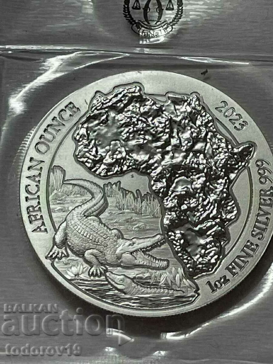 Аукцион Сребро 1 oz Нилски Крокодил Руанда 2022 Аукцион Сребро 1 oz Нилски Крокодил Руанда 2022