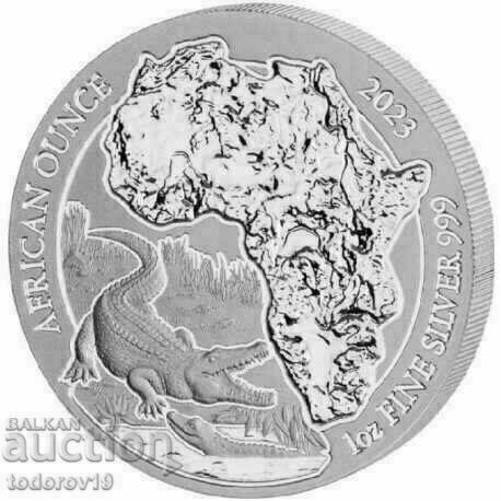 Сребро 1 oz Нилски Крокодил Руанда 2022 Сребро 1 oz Нилски Крокодил Руанда 2022