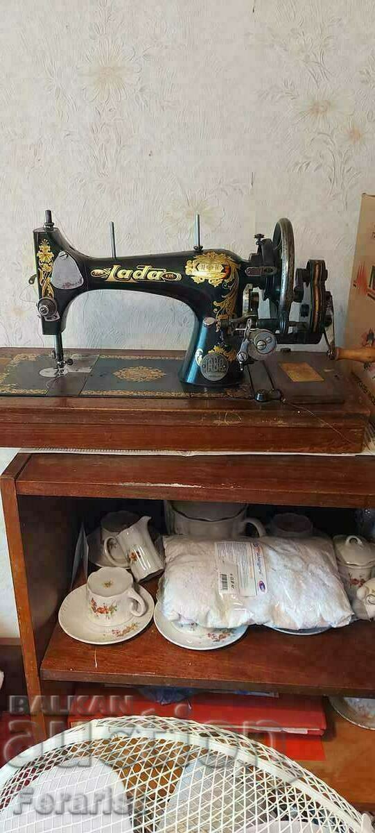 Retro hand sewing machine LADA about 100 years old.
