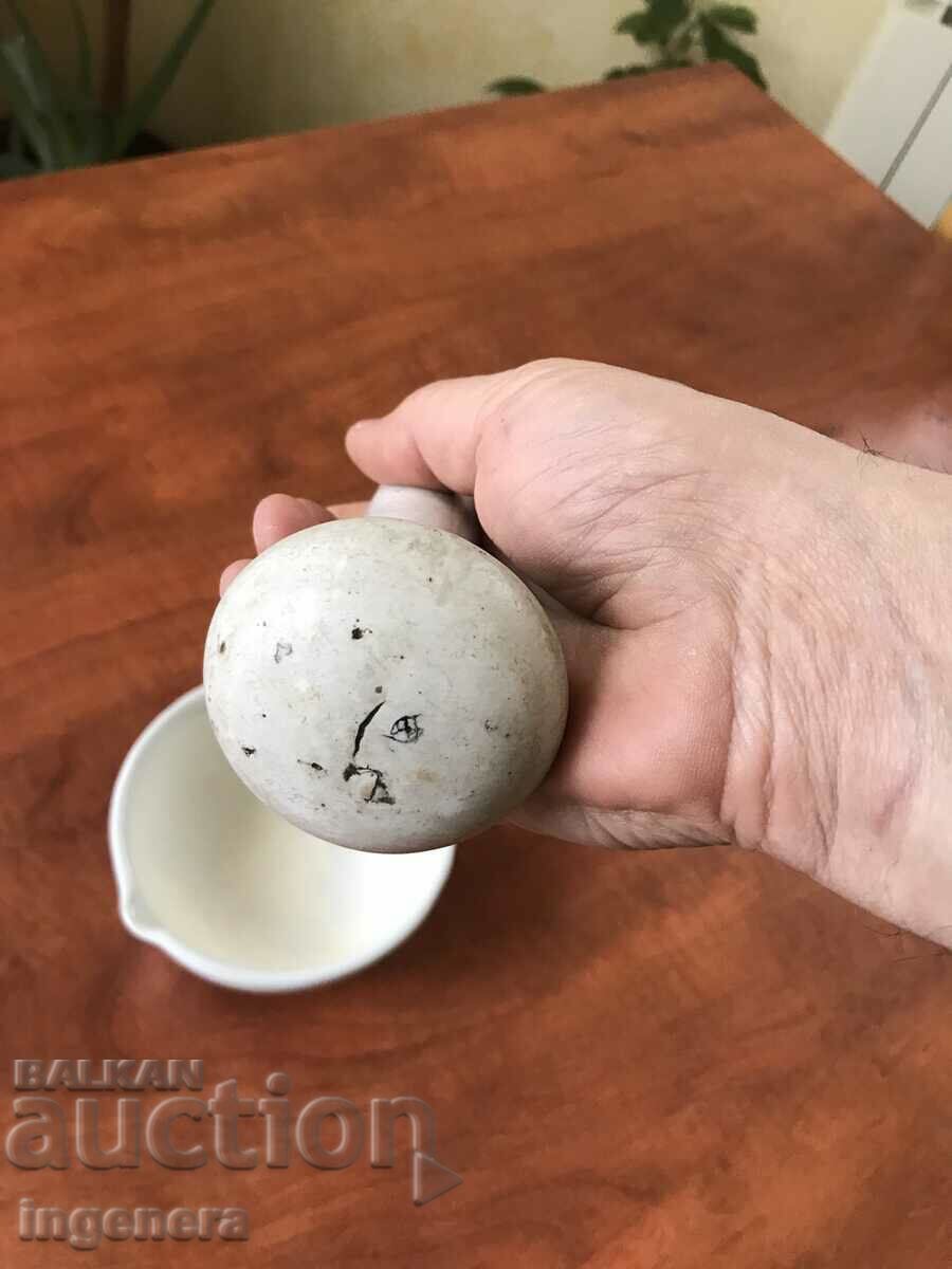 Auction  PORCELAIN PHARMACY MORTAR FOR CRUSHING MEDICINES