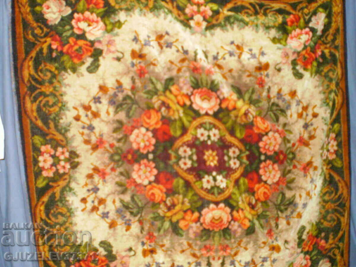 Auction  19th Century Multicolored Woolen Tablecloth