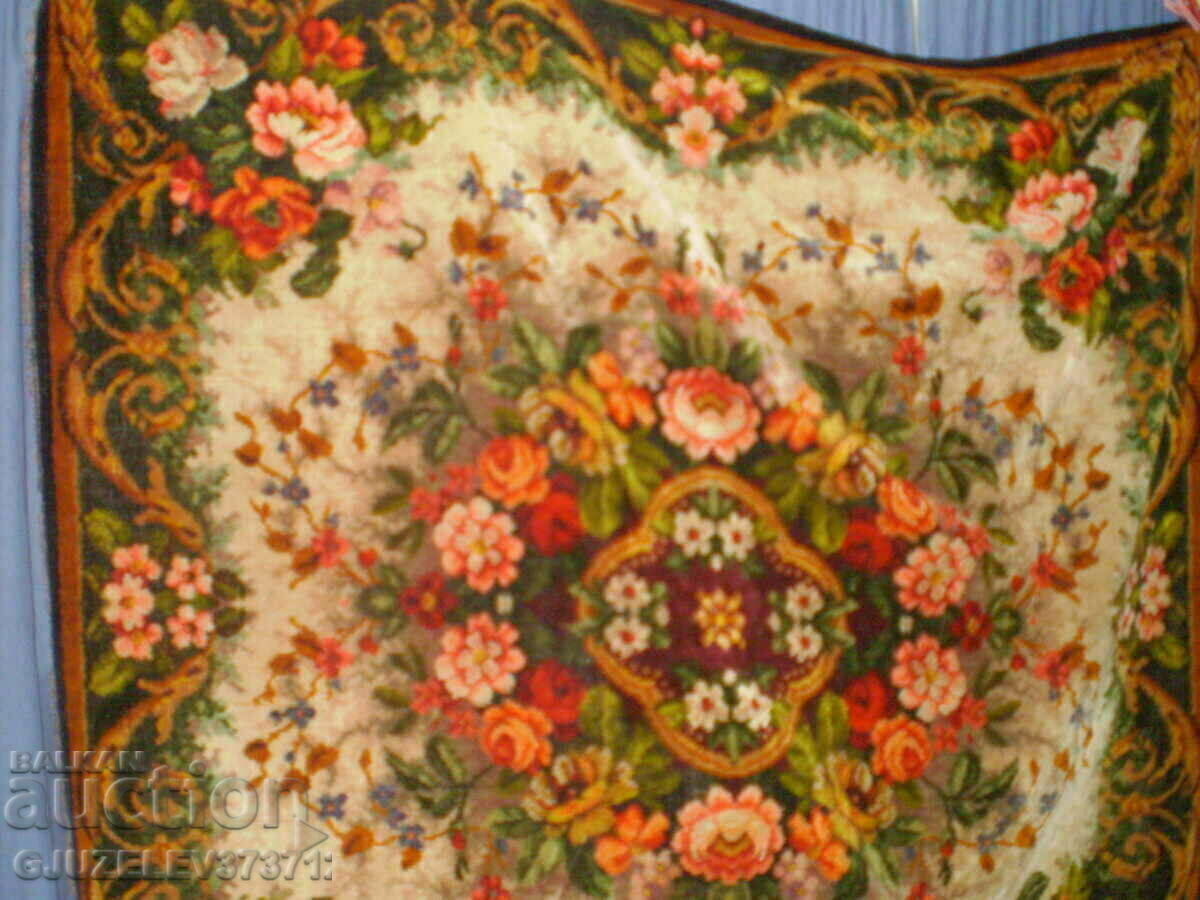 Delivery of 19th Century Multicolored Woolen Tablecloth