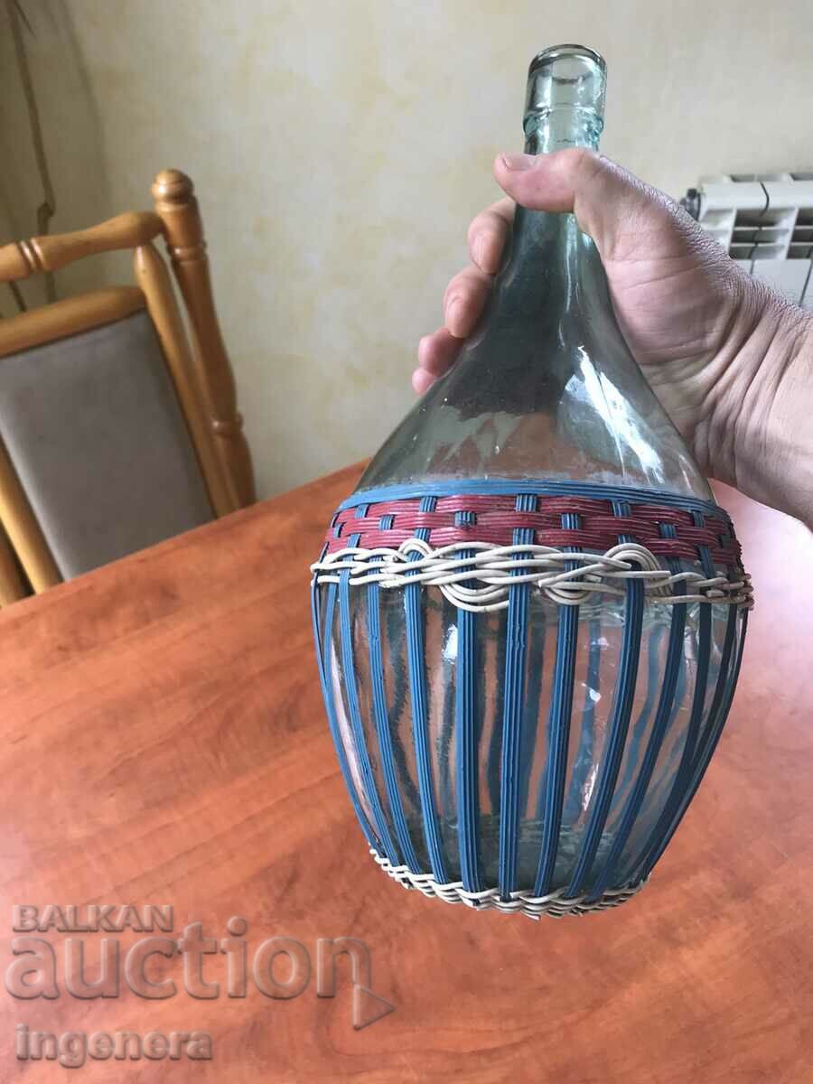 DAMAJANA GLASS BOTTLE BRAIDED FOR BRANDY-2 LITERS with price 18.00 BGN | € 9.20 DAMAJANA GLASS BOTTLE BRAIDED FOR BRANDY-2 LITERS with price 18.00 BGN | € 9.20