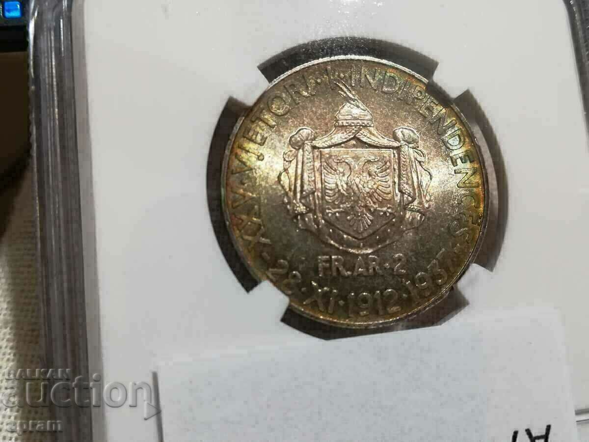 Auction 2 Frangara 1937R Topgrade. Albania. Auction 2 Frangara 1937R Topgrade. Albania.