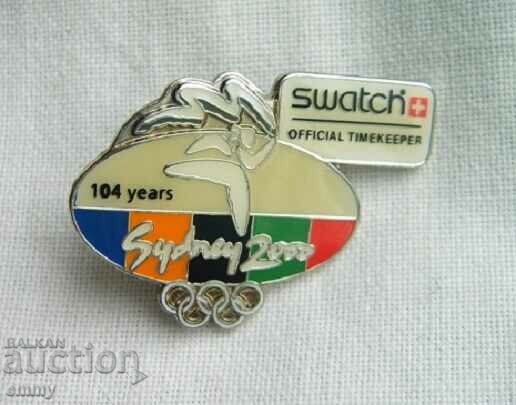 Insigna Jocurilor Olimpice de la Sydney 2000 - Sponsor Swatch